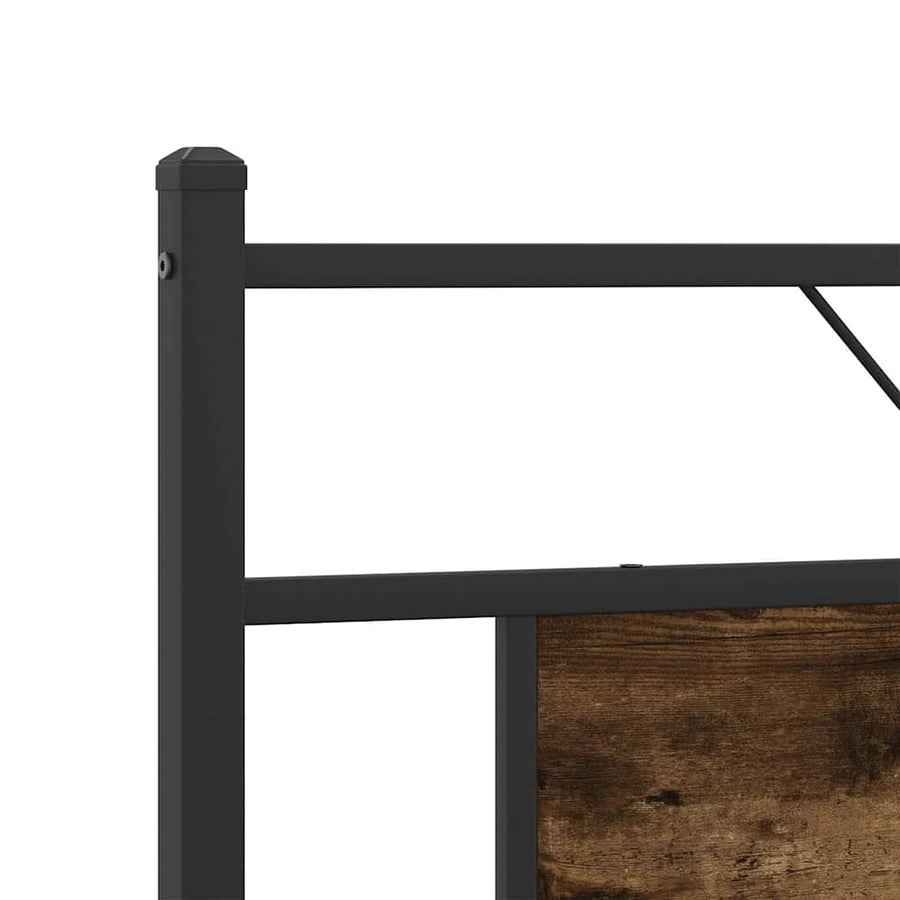 Bedframe zonder matras metaal gerookt eikenkleurig 183x213 cm