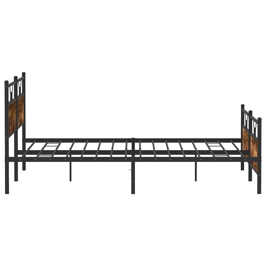 Bedframe zonder matras metaal gerookt eikenkleurig 193x203 cm