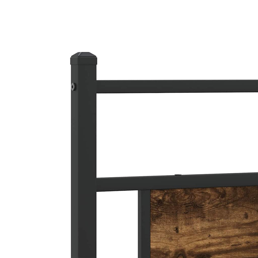 Bedframe zonder matras metaal gerookt eikenkleurig 193x203 cm