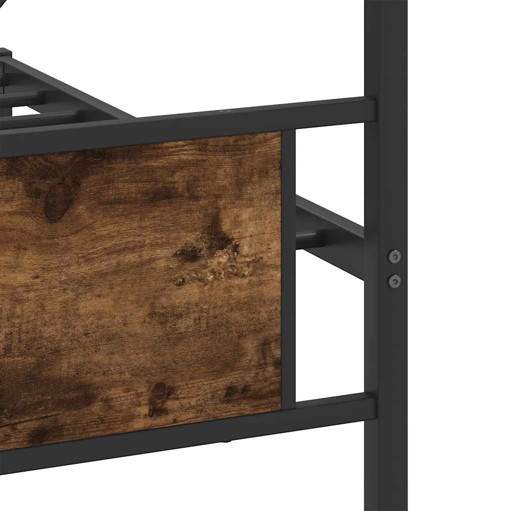 Bedframe zonder matras metaal gerookt eikenkleurig 193x203 cm