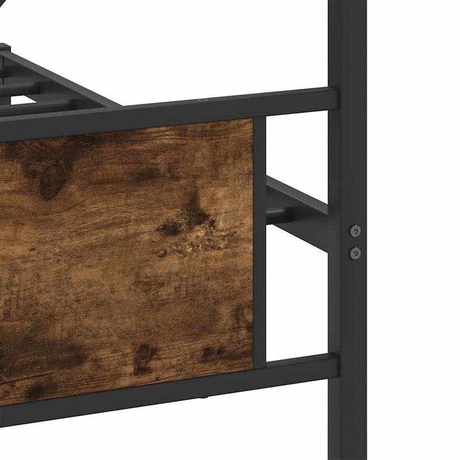 Bedframe zonder matras metaal gerookt eikenkleurig 193x203 cm