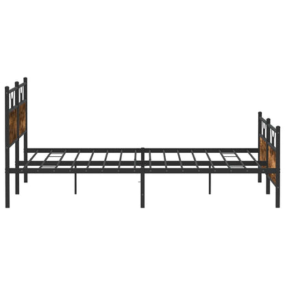 Bedframe zonder matras metaal gerookt eikenkleurig 200x200 cm