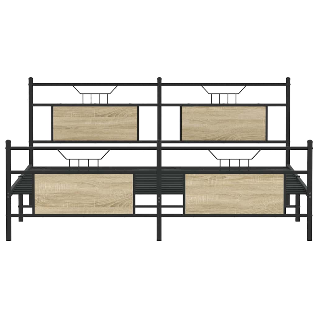 Bedframe zonder matras metaal sonoma eikenkleurig 160x200 cm