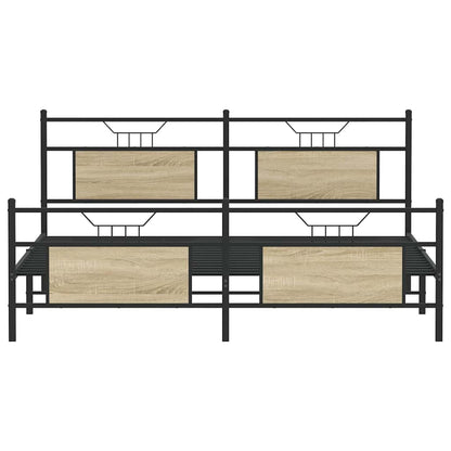 Bedframe zonder matras metaal sonoma eikenkleurig 160x200 cm