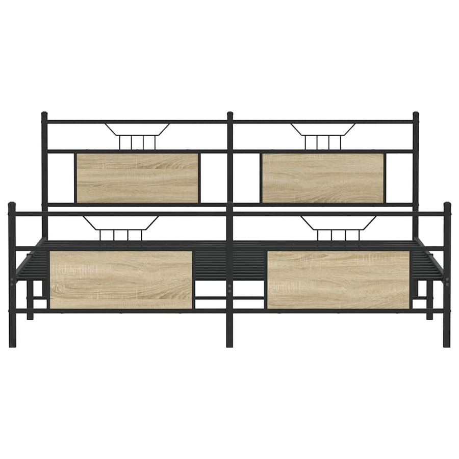 Bedframe zonder matras metaal sonoma eikenkleurig 160x200 cm