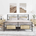 Bed frame without mattress metal Sonoma oak-colored 160x200 cm