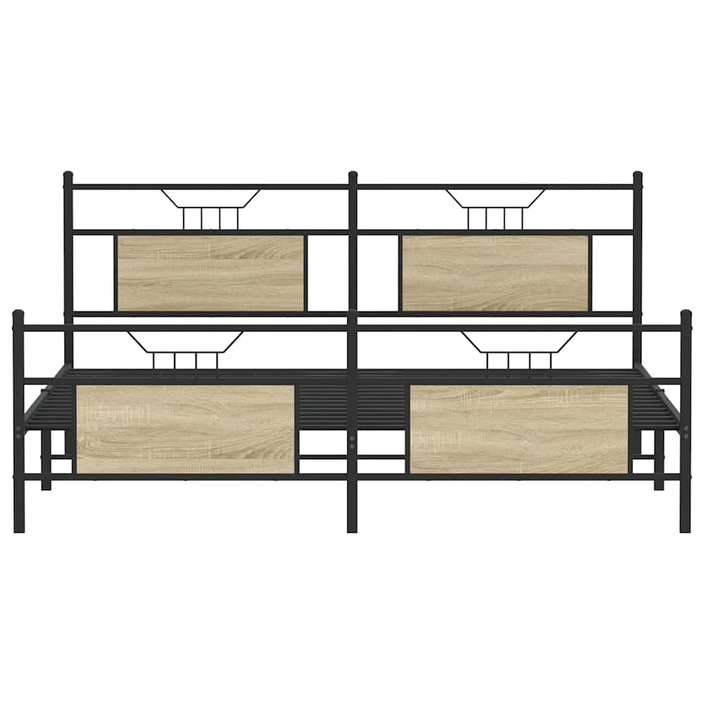 Bedframe zonder matras metaal sonoma eikenkleurig 180x200 cm