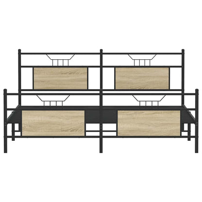 Bedframe zonder matras metaal sonoma eikenkleurig 180x200 cm
