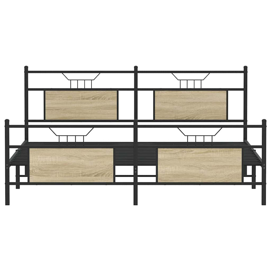 Bedframe zonder matras metaal sonoma eikenkleurig 180x200 cm