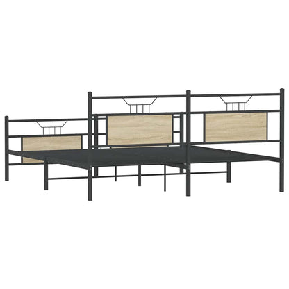 Bedframe zonder matras metaal sonoma eikenkleurig 180x200 cm