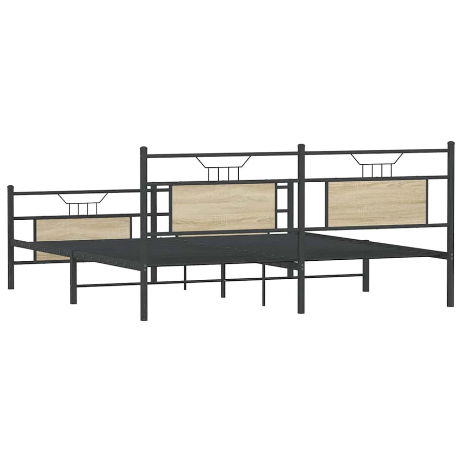 Bedframe zonder matras metaal sonoma eikenkleurig 180x200 cm