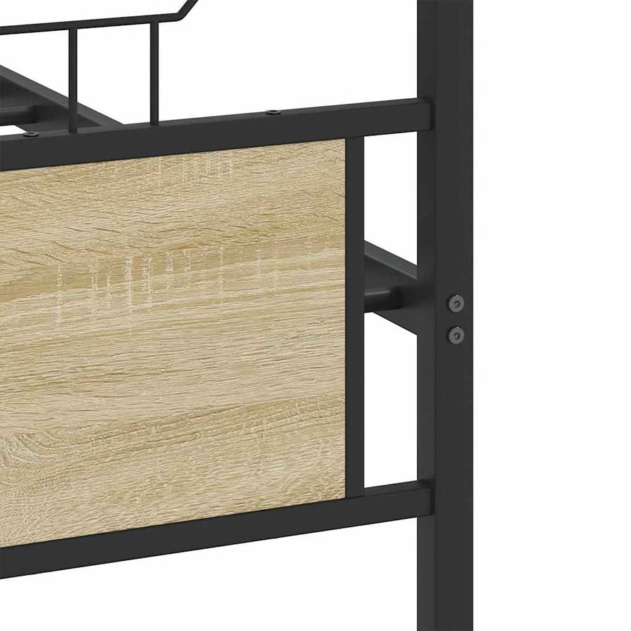 Bedframe zonder matras metaal sonoma eikenkleurig 180x200 cm