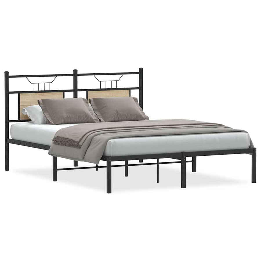 Bedframe zonder matras metaal sonoma eikenkleurig 183x213 cm