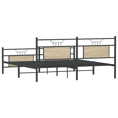 Bedframe zonder matras metaal sonoma eikenkleurig 183x213 cm