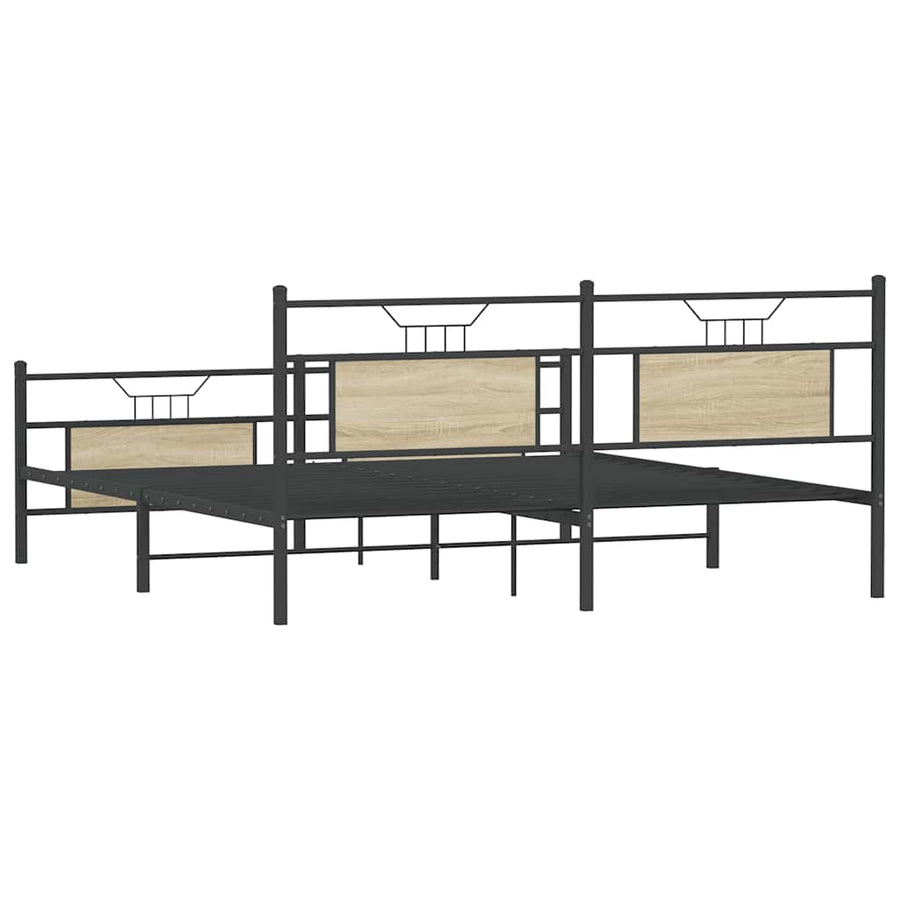 Bedframe zonder matras metaal sonoma eikenkleurig 183x213 cm
