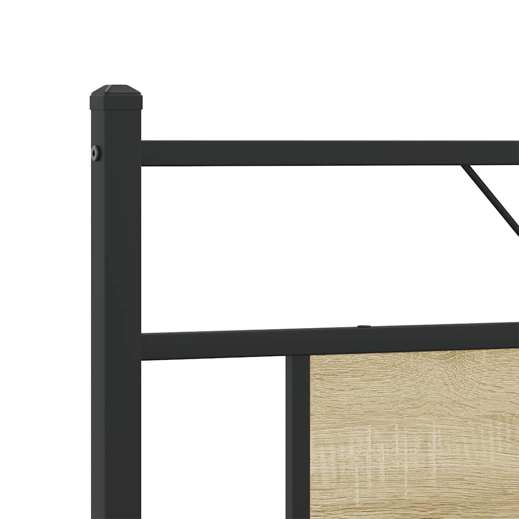 Bedframe zonder matras metaal sonoma eikenkleurig 183x213 cm