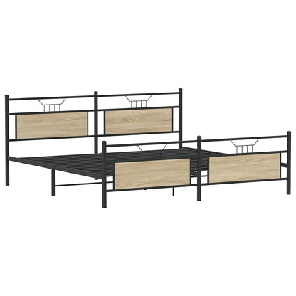 Bedframe zonder matras metaal sonoma eikenkleurig 193x203 cm