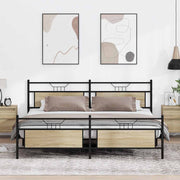 Bedframe metaal sonoma eiken 193x203 cm