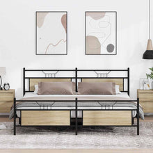 Bedframe zonder matras metaal sonoma eikenkleurig 193x203 cm