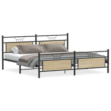 Bedframe zonder matras metaal sonoma eikenkleur 200x200 cm