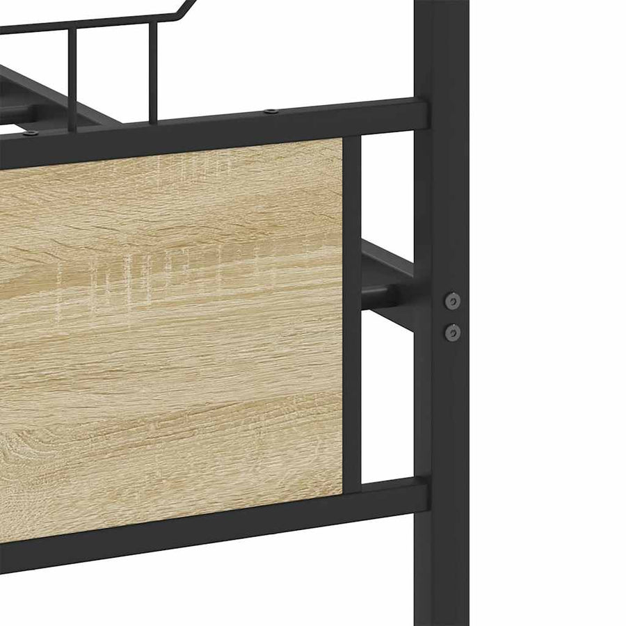 Bedframe zonder matras metaal sonoma eikenkleur 200x200 cm