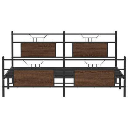 Bedframe zonder matras metaal bruin eikenkleurig 160x200 cm