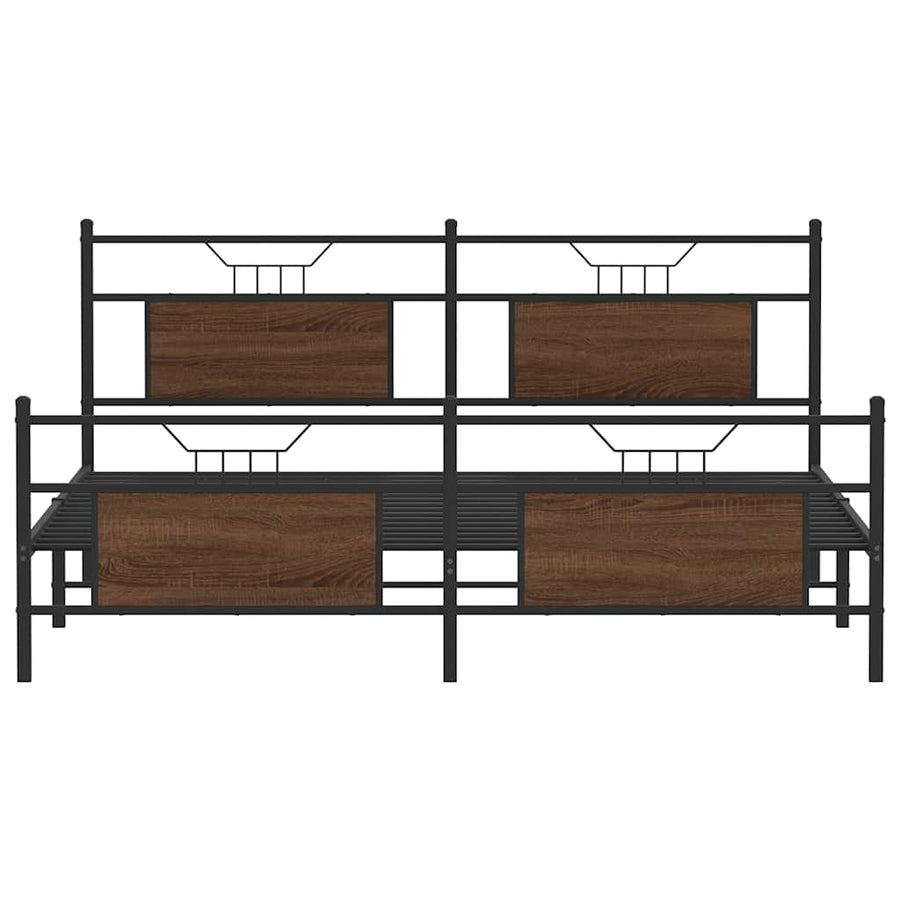 Bedframe zonder matras metaal bruin eikenkleurig 160x200 cm