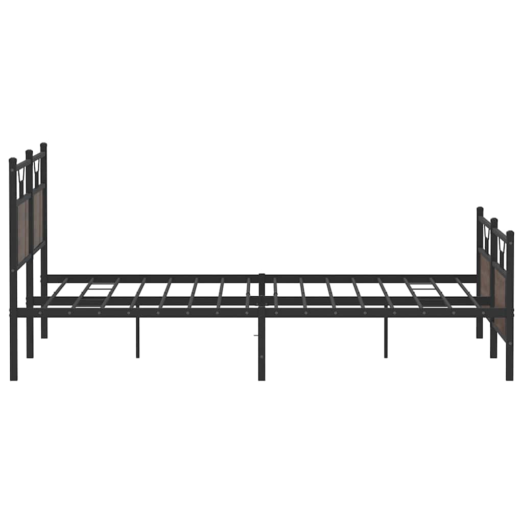 Bedframe zonder matras metaal bruin eikenkleurig 160x200 cm