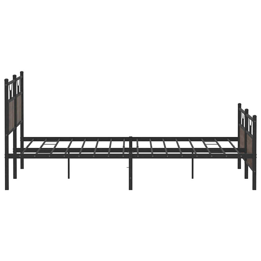 Bedframe zonder matras metaal bruin eikenkleurig 160x200 cm