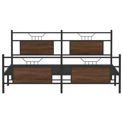 Bedframe zonder matras metaal bruin eikenkleur 180x200 cm