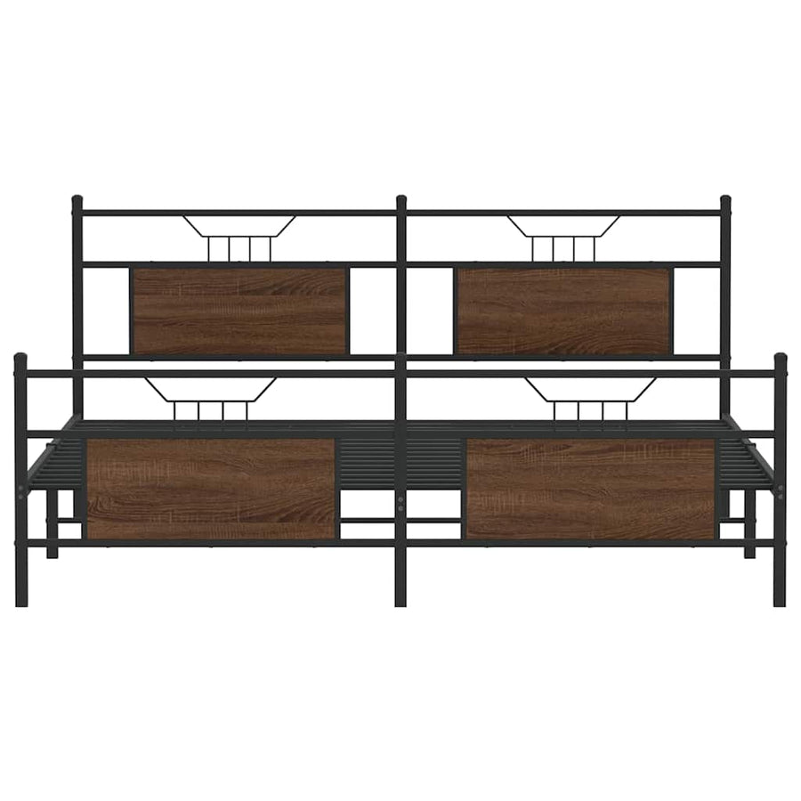 Bedframe zonder matras metaal bruin eikenkleur 180x200 cm
