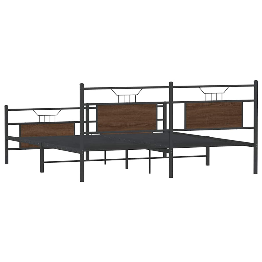 Bedframe zonder matras metaal bruin eikenkleur 180x200 cm