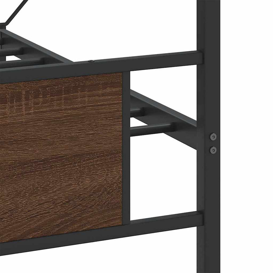 Bedframe zonder matras metaal bruin eikenkleur 180x200 cm