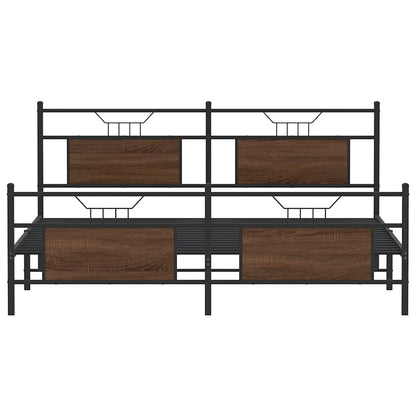 Bedframe zonder matras metaal bruin eikenkleur 183x213 cm
