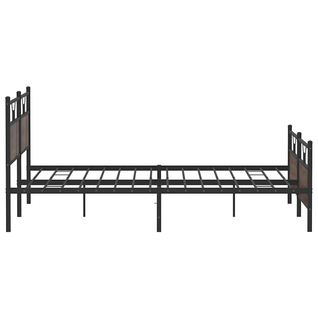 Bedframe zonder matras metaal bruin eikenkleur 193x203 cm