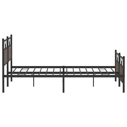 Bedframe zonder matras metaal bruin eikenkleur 193x203 cm