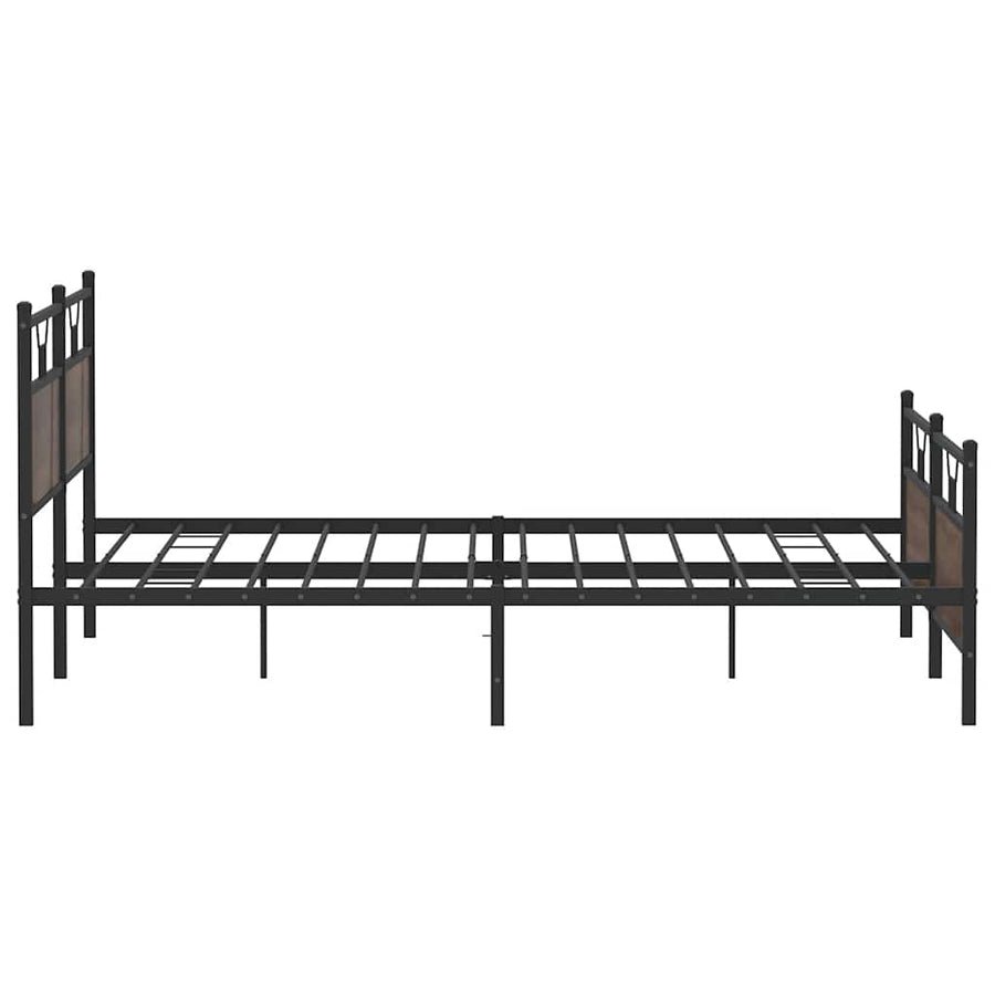 Bedframe zonder matras metaal bruin eikenkleur 193x203 cm