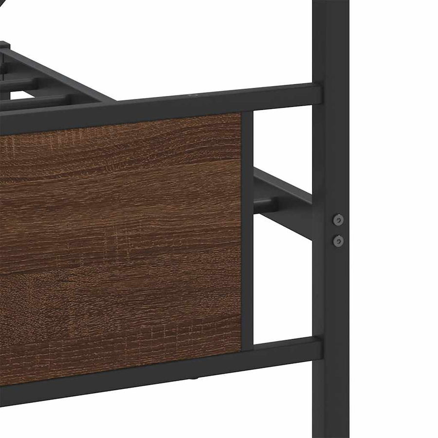 Bedframe zonder matras metaal bruin eikenkleur 193x203 cm