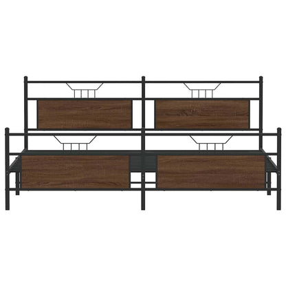 Bedframe zonder matras metaal bruin eikenkleurig 200x200 cm