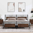 Bed frame without mattress metal brown oak-coloured 200x200 cm