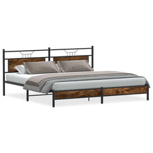 Bedframe zonder matras metaal gerookt eikenkleurig 193x203 cm