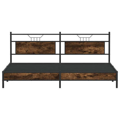 Bedframe zonder matras metaal gerookt eikenkleurig 193x203 cm