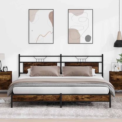 Bedframe zonder matras metaal gerookt eikenkleurig 193x203 cm