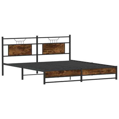 Bedframe zonder matras metaal gerookt eikenkleurig 180x200 cm