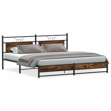 Bedframe zonder matras metaal gerookt eikenkleurig 193x203 cm