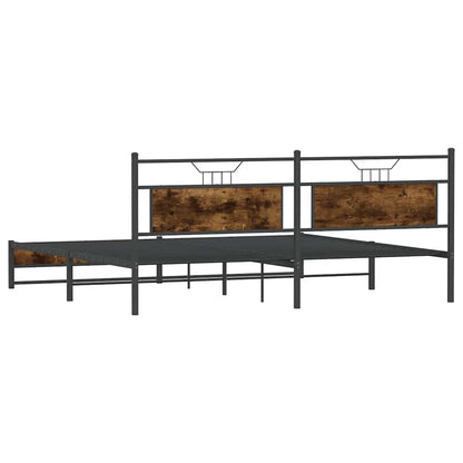 Bedframe zonder matras metaal gerookt eikenkleurig 193x203 cm