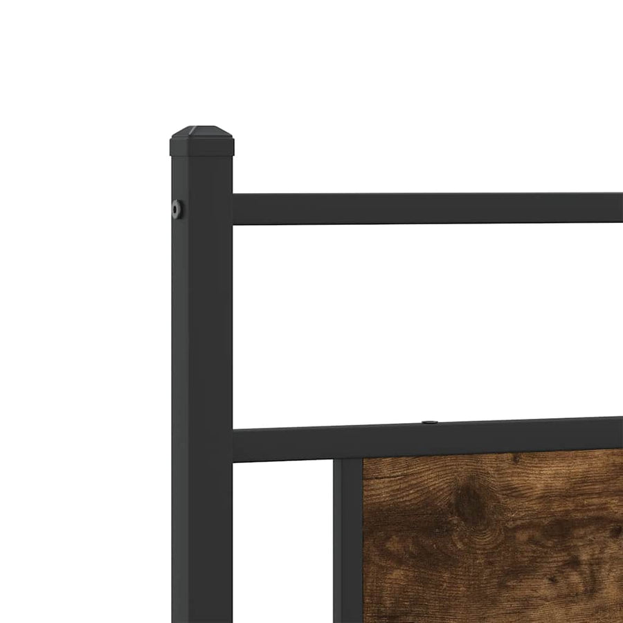 Bedframe zonder matras metaal gerookt eikenkleurig 193x203 cm