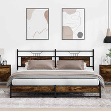 Bedframe zonder matras metaal gerookt eikenkleurig 193x203 cm