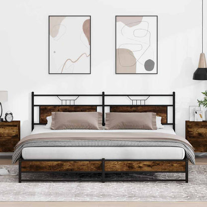 Bedframe zonder matras metaal gerookt eikenkleurig 193x203 cm