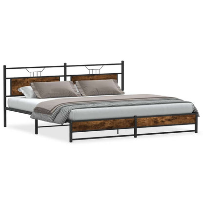 Bedframe zonder matras metaal gerookt eikenkleurig 200x200 cm